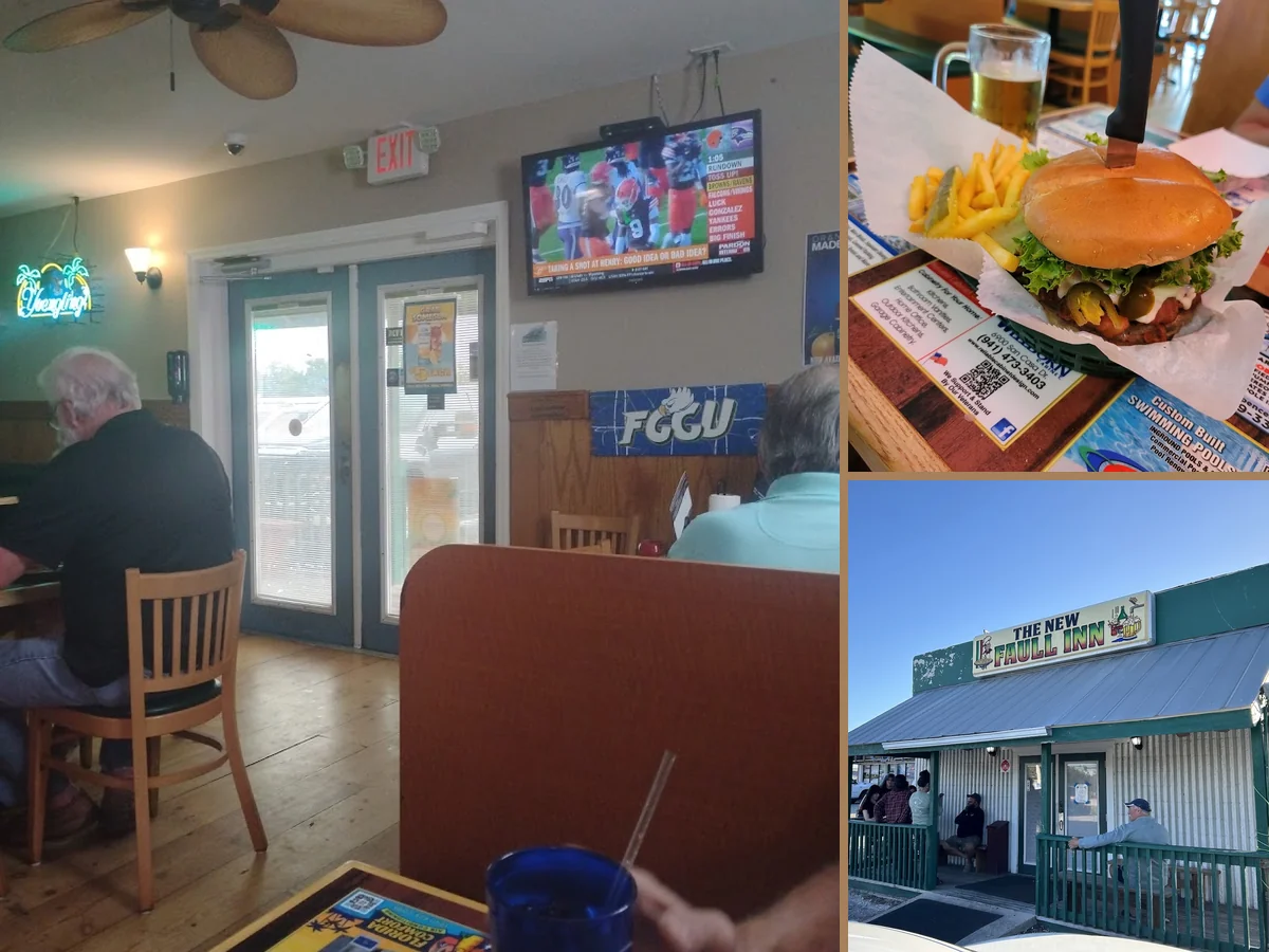 Relaxed interior with seating for lunch and dinner.